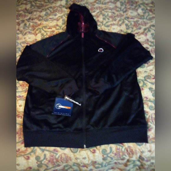 Protege Reversable Athletic Training Performance Hoodie Jacket Men's L Black/Red - Picture 2 of 14